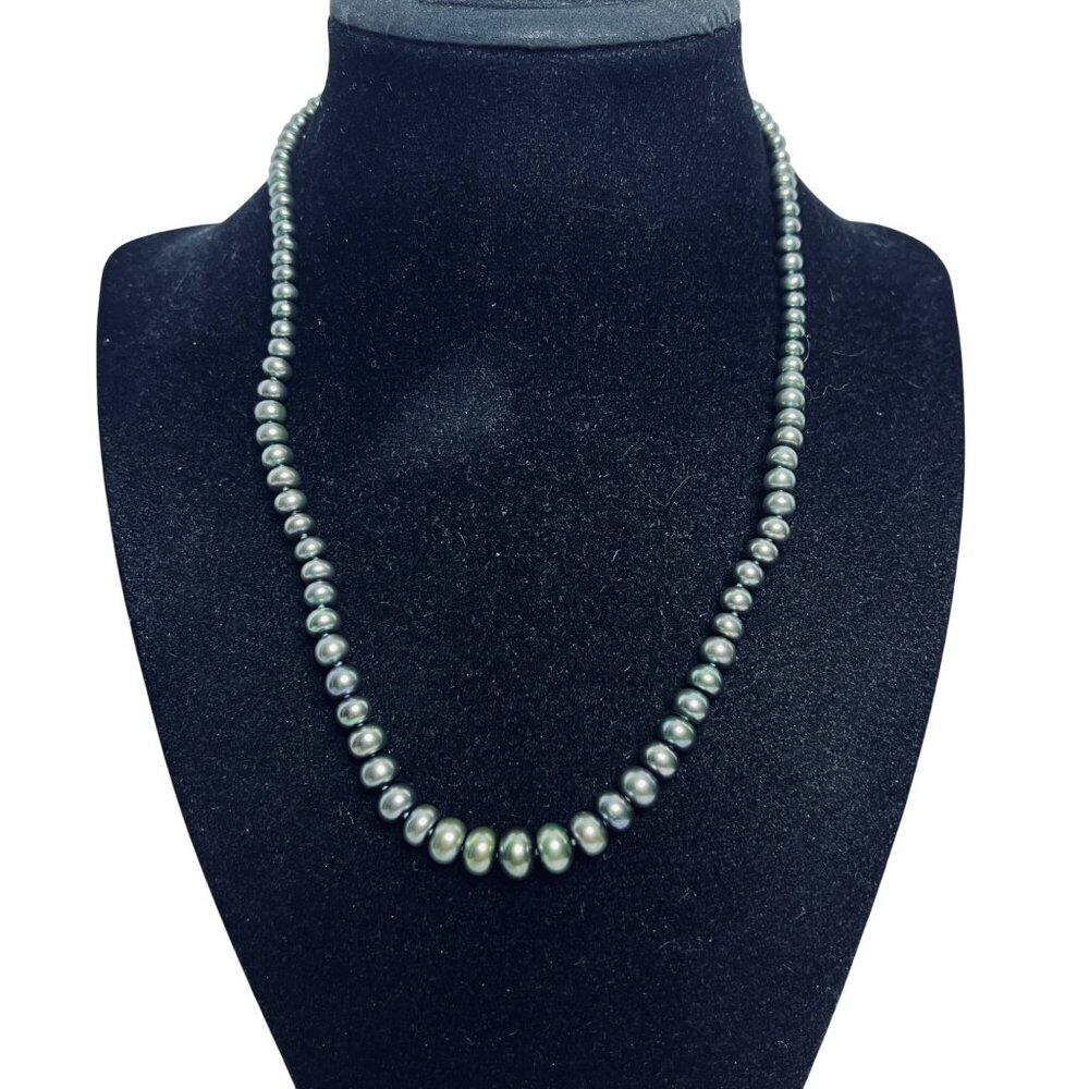 Honora Graduated Green Freshwater Pearl Choker Necklace (6035-1-2) - Picture 2 of 5